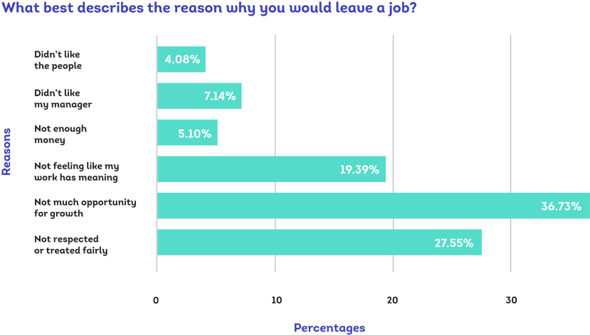 What best describes the reason why you would leave a job