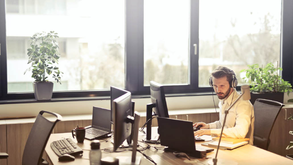 Customer Service Agent at the Computer