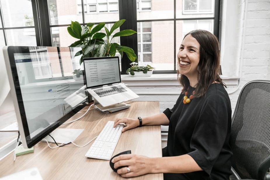 Woman Looking at Computer Screen